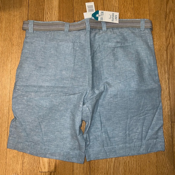 Tenth & Ocean Blue Linen Shorts - Picture 2 of 3